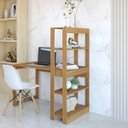 Ver imagem 5 de Mesa Escrivaninha C/ Estante 4 Prateleiras Licce Freijó