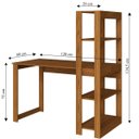 Ver imagem 2 de Mesa Escrivaninha C/ Estante 4 Prateleiras Licce Freijó