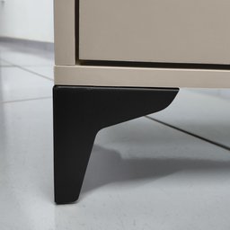 Mesa de Cabeceira Vegas 1 Gaveta com Nicho Base de Aço Design Moderno - Off White/pé Preto - 8