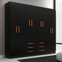 Ver imagem 2 de Guarda-roupa Casal Paris 8 Portas 6 Gavetas Black - Evidencia Móveis