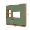 Ver imagem 4 de Cozinha Compacta Celeste Kappesberg 100% Mdf Nogueira/verde 240cm