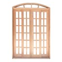 Ver imagem 2 de Porta Balcão de Correr de Madeira Padrão Cedro Quadriculada em Arco Bat.14 Cm-2.35(a)x2.40(l)