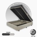 Ver imagem 5 de Cama Baú Casal 138x188 Bipartido Courino Linho Areia com Dual Firm Espuma Ecoflex