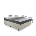 Ver imagem 2 de Cama Baú Casal 138x188 Bipartido Courino Linho Areia com Dual Firm Espuma Ecoflex