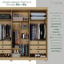 Ver imagem 6 de Guarda-Roupa Casal com Pés 100% MDF 6 Portas 6 Gavetas Granada Premium Cinza/Jequitibá/Granizo