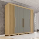 Ver imagem 1 de Guarda-Roupa Casal com Pés 100% MDF 6 Portas 6 Gavetas Granada Premium Cinza/Jequitibá/Granizo