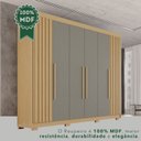 Ver imagem 7 de Guarda-Roupa Casal com Pés 100% MDF 6 Portas 6 Gavetas Granada Premium Cinza/Jequitibá/Granizo