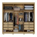 Ver imagem 4 de Guarda-Roupa Casal com Pés 100% MDF 6 Portas 6 Gavetas Granada Premium Cinza/Jequitibá/Granizo