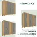 Ver mais imagens de Guarda-Roupa Casal com Pés 100% MDF 6 Portas 6 Gavetas Granada Premium Cinza/Jequitibá/Granizo