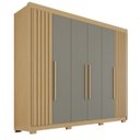 Ver imagem 2 de Guarda-Roupa Casal com Pés 100% MDF 6 Portas 6 Gavetas Granada Premium Cinza/Jequitibá/Granizo