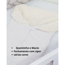 Ver imagem 4 de Saco Porta Bebê Percal e Sherpa com Zíper e Botão Hipoalergenico: Branco