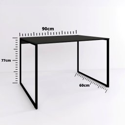 Mesa Escrivaninha Mel Estilo Industrial Escritório Home Office Ajl Store Mesa Home Officer Preto - 2