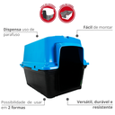 Ver imagem 2 de Casinha Pet Plástica N°5 Tam. 67 X 51 X 51cm Cor Azul Durín