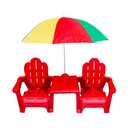 Ver imagem 1 de Conjunto Infantil Mesa, Cadeiras e Guarda-sol Colorido