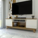 Ver imagem 1 de Rack para Tv até 75 Polegadas Retrô 2 Portas Nature/off White - Panorama Móveis