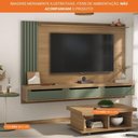 Ver mais imagens de Painel Para Tv Até 75 Polegadas 3 Gavetas 1 Prateleira Com Ripado Presence Artely Carvalho/Menta