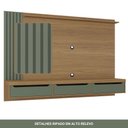 Ver imagem 4 de Painel Para Tv Até 75 Polegadas 3 Gavetas 1 Prateleira Com Ripado Presence Artely Carvalho/Menta