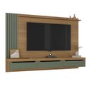 Ver imagem 2 de Painel Para Tv Até 75 Polegadas 3 Gavetas 1 Prateleira Com Ripado Presence Artely Carvalho/Menta