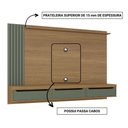 Ver imagem 6 de Painel Para Tv Até 75 Polegadas 3 Gavetas 1 Prateleira Com Ripado Presence Artely Carvalho/Menta