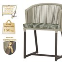 Ver imagem 4 de Mesa com 6 Cadeiras de Jantar Roma 120cm e Noronha em Alumínio Marrom Corda Náutica Estofado 5 Trama