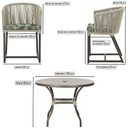 Ver imagem 2 de Mesa com 6 Cadeiras de Jantar Roma 120cm e Noronha em Alumínio Marrom Corda Náutica Estofado 5 Trama