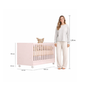 Ver imagem 4 de Kit Berço Infantil para Menina Rosa Acetinado com Colchão Ortobom- Qmovi