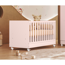 Ver imagem 3 de Kit Berço Infantil para Menina Rosa Acetinado com Colchão Ortobom- Qmovi