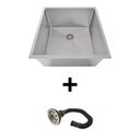 Ver imagem 1 de Cuba Inox Escovado Quadrada 40x40 Gourmet Com Acessórios