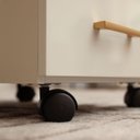 Ver imagem 5 de Mesa Escrivaninha 1,35m com Gaveteiro 3 Gavetas Escritório Cor:off White com Freijó e Gold