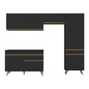 Ver imagem 5 de Armário Cozinha Modulada Compacta 252cm com Balcão Veneza Multimóveis Mp3762 Preto/dourado