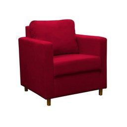 Poltrona Cadeira Lara Para Sala de Estar Escritório Consultório Suede Vermelho - Ninho Decor - 2