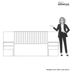 Cabeceira Casal Ripada Olinda Extensível Cinamomo - Móveis Albatroz:jatobá Fendi Metallic - 6