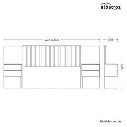 Cabeceira Casal Ripada Olinda Extensível Cinamomo - Móveis Albatroz:jatobá Fendi Metallic - 4