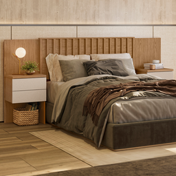 Cabeceira Casal Ripada Olinda Extensível Cinamomo - Móveis Albatroz:jatobá Fendi Metallic - 2