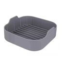Ver imagem 1 de Cesto para Air Fryer Lavavel Quadrada Silicone Cinza 21cm. UnyHome
