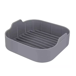 Cesto para Air Fryer Lavavel Quadrada Silicone Cinza 21cm. UnyHome - 1