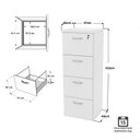 Ver imagem 6 de Gaveteiro Arquivo Escritório 4 Gavetas Pasta Suspensa Netmobil - Branco