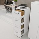 Ver imagem 3 de Gaveteiro Arquivo Escritório 4 Gavetas Pasta Suspensa Netmobil - Branco