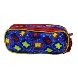 Estojo Escolar 2 Divisórias Duplo Luccas Lucas Neto Original Criança Escola Guardar Lapis Caneta - V - 2