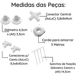 Kit Conectores Peças Reposição para Tendas Topo 2,40 X 3m - 3