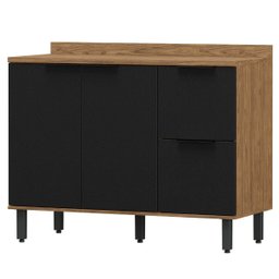 Balcão de Pia 120cm em MDF com Tampo Lombardia - cor Freijó Nero - 1 Balcão de Pia 120cm em MDF com Tampo Lombardia - cor Freijó Nero - 1