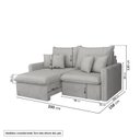 Ver imagem 3 de Sofá Cama Casal Retrátil e Reclinável 3 Lugares Tecido Cinza Colibri 200cm CabeCasa MadeiraOriginals