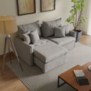 Ver imagem 1 de Sofá Cama Casal Retrátil e Reclinável 3 Lugares Tecido Cinza Colibri 200cm CabeCasa MadeiraOriginals