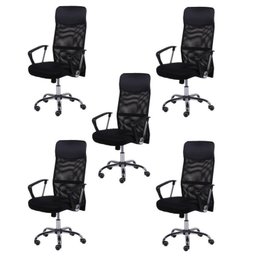 Kit 5 Cadeiras Escritório Presidente com Relax Tela Mesh Corino 3307 - 1