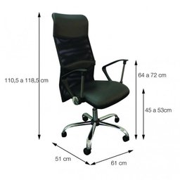 Kit 5 Cadeiras Escritório Presidente com Relax Tela Mesh Corino 3307 - 5