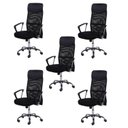 Ver imagem 1 de Kit 5 Cadeiras Escritório Presidente com Relax Tela Mesh Corino 3307 Preto