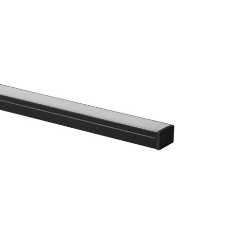 Perfil de Embutir - Sobrepor para Fita Led Blumenau Line Easy Marcenaria 17mm com 2 Metros Preto