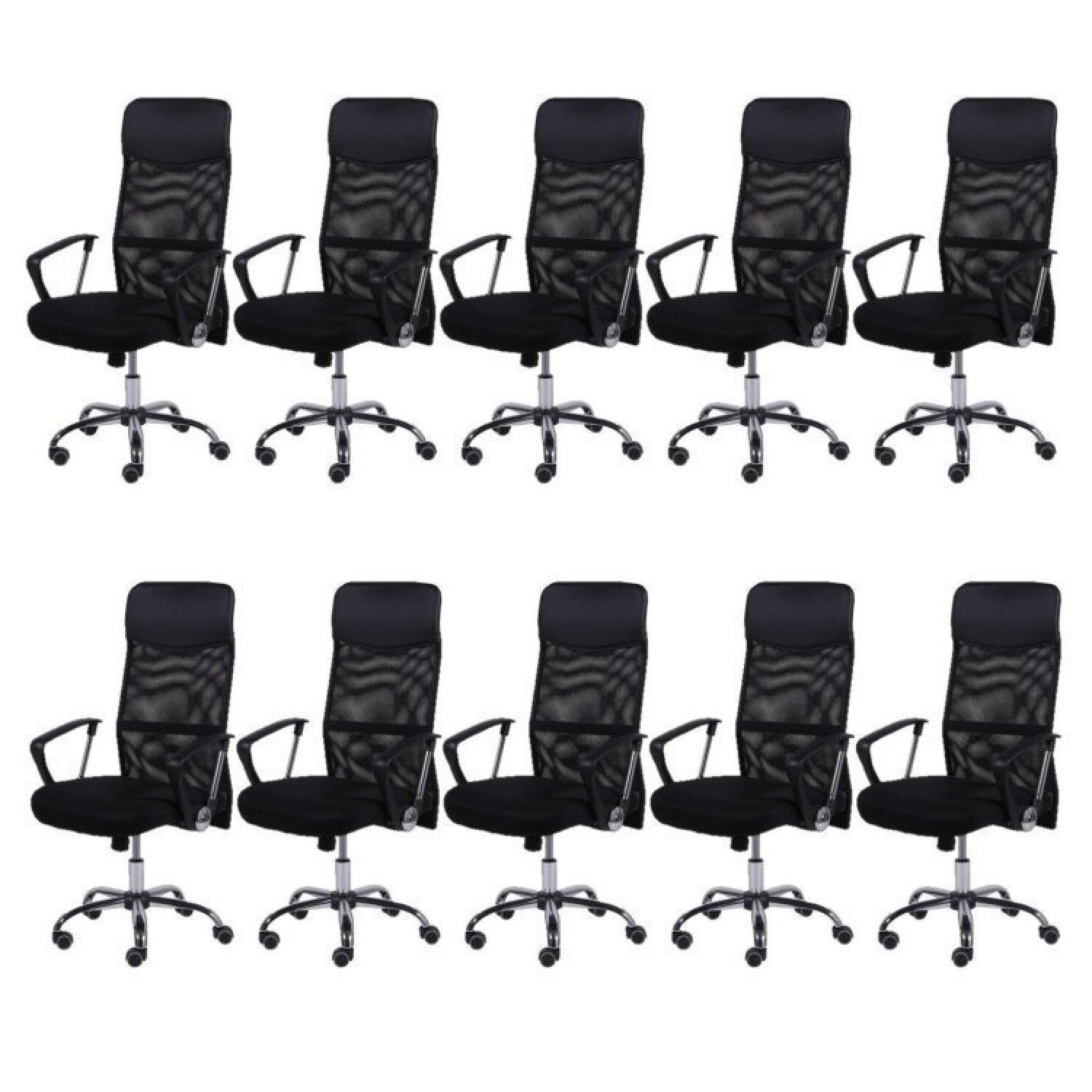 Kit 10 Cadeiras para Escritório Presidente em Corino e Tela Mesh com Rodízios 3307 OR Design