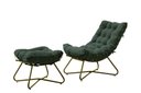 Ver imagem 3 de Poltrona Costela com Puff Eva Base Metal Dourado -veludo Verde