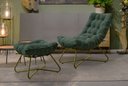 Ver imagem 2 de Poltrona Costela com Puff Eva Base Metal Dourado -veludo Verde